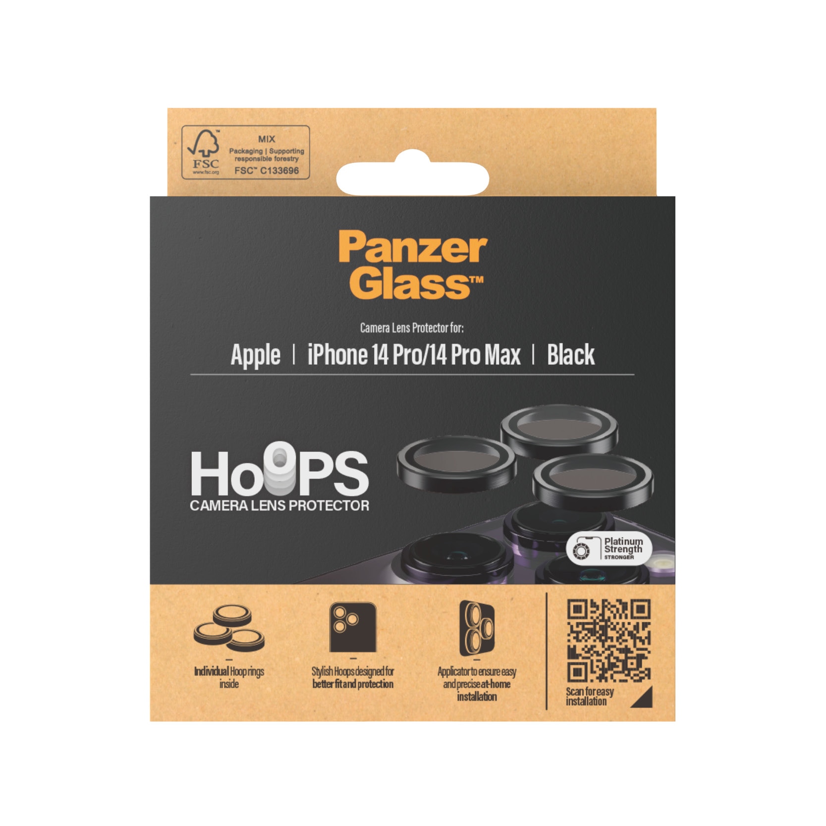 iPhone 14 Pro Hoops Camera Lens Protector Black