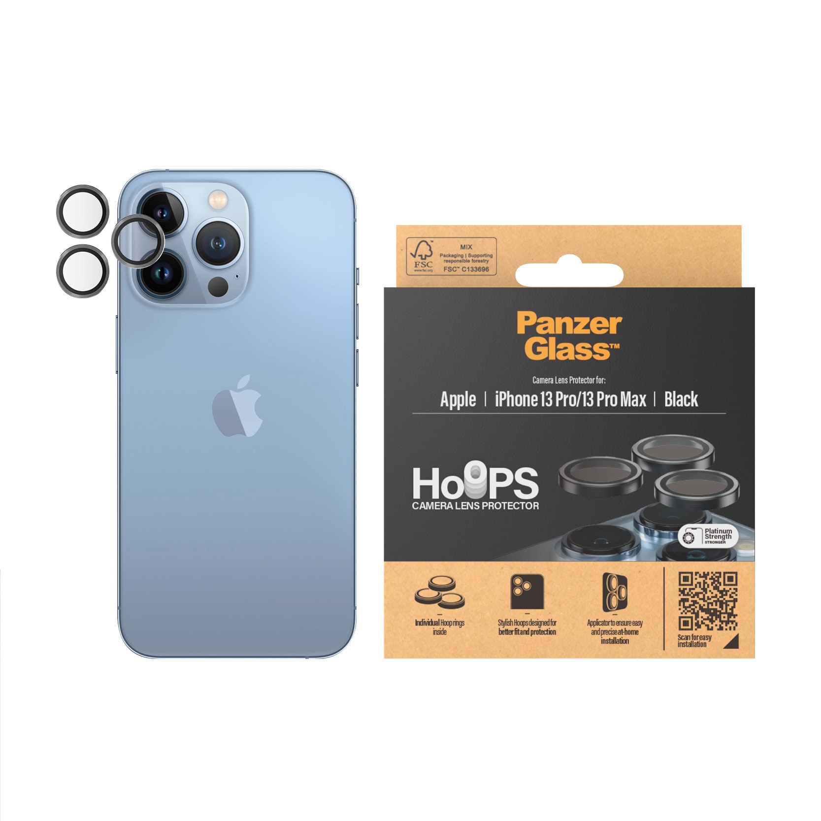 iPhone 13 Pro Hoops Camera Lens Protector Black