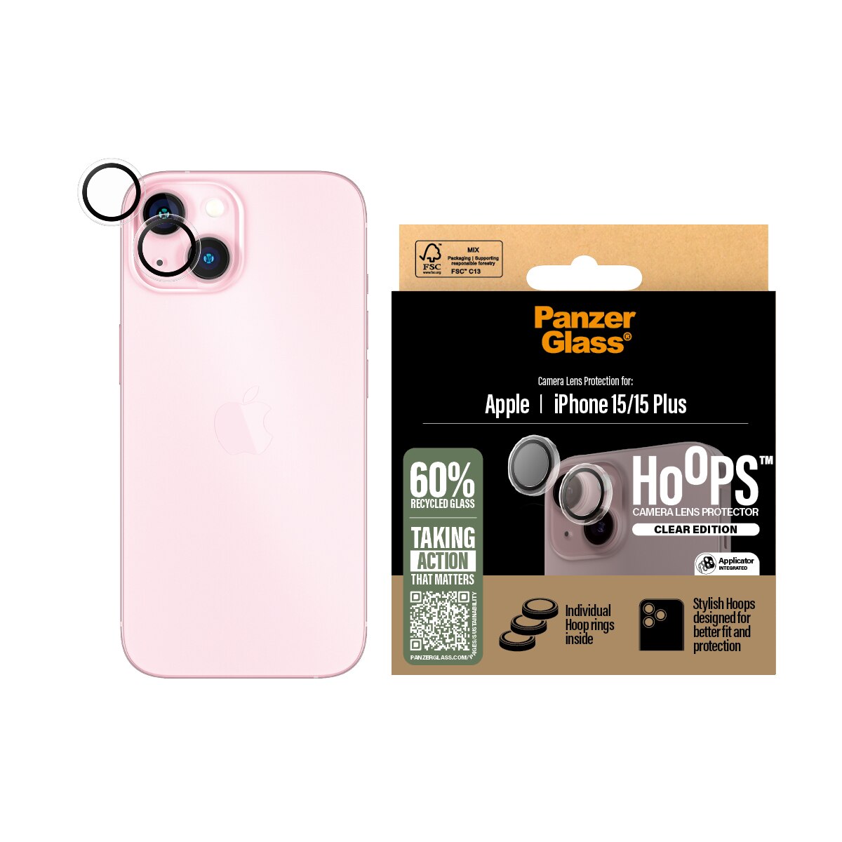 iPhone 15 Hoops Camera Lens Protector Kirkas