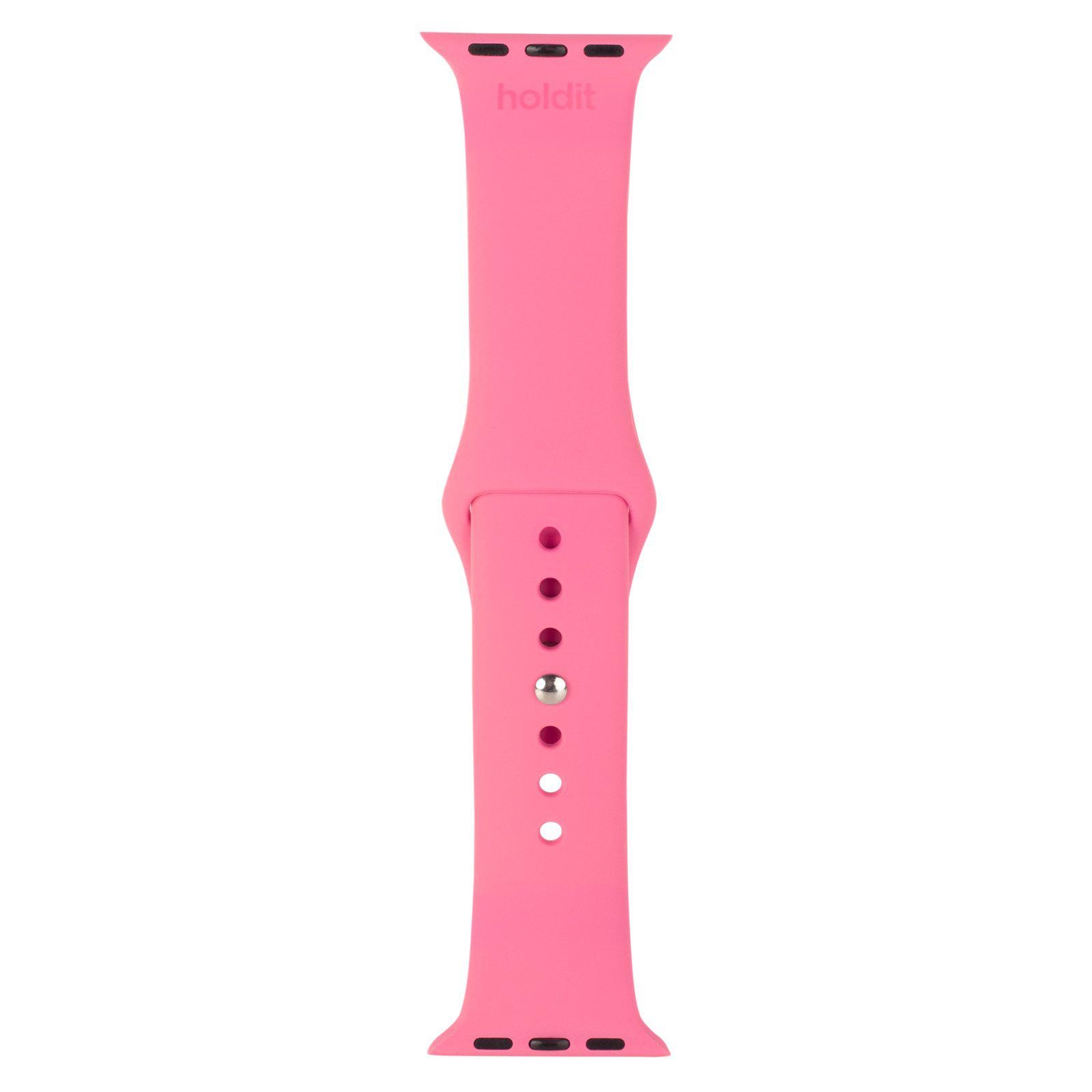 Silikoniranneke Apple Watch SE 44mm Bright Pink