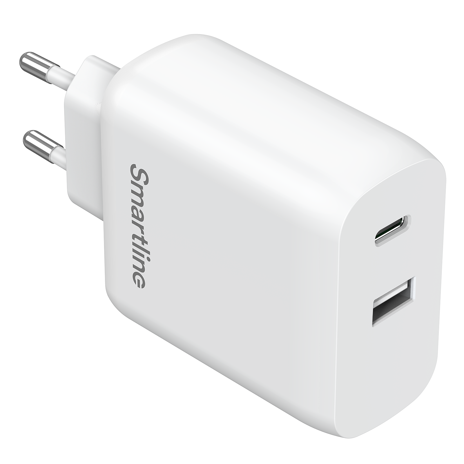 Dual PD Wall Charger GaN 65W USB-C+A valkoinen