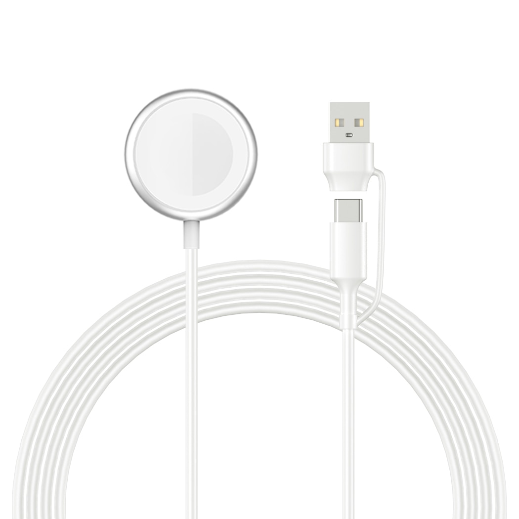 Apple Watchin magneettinen laturi  USB-C/USB-A 1m 2.5W valkoinen