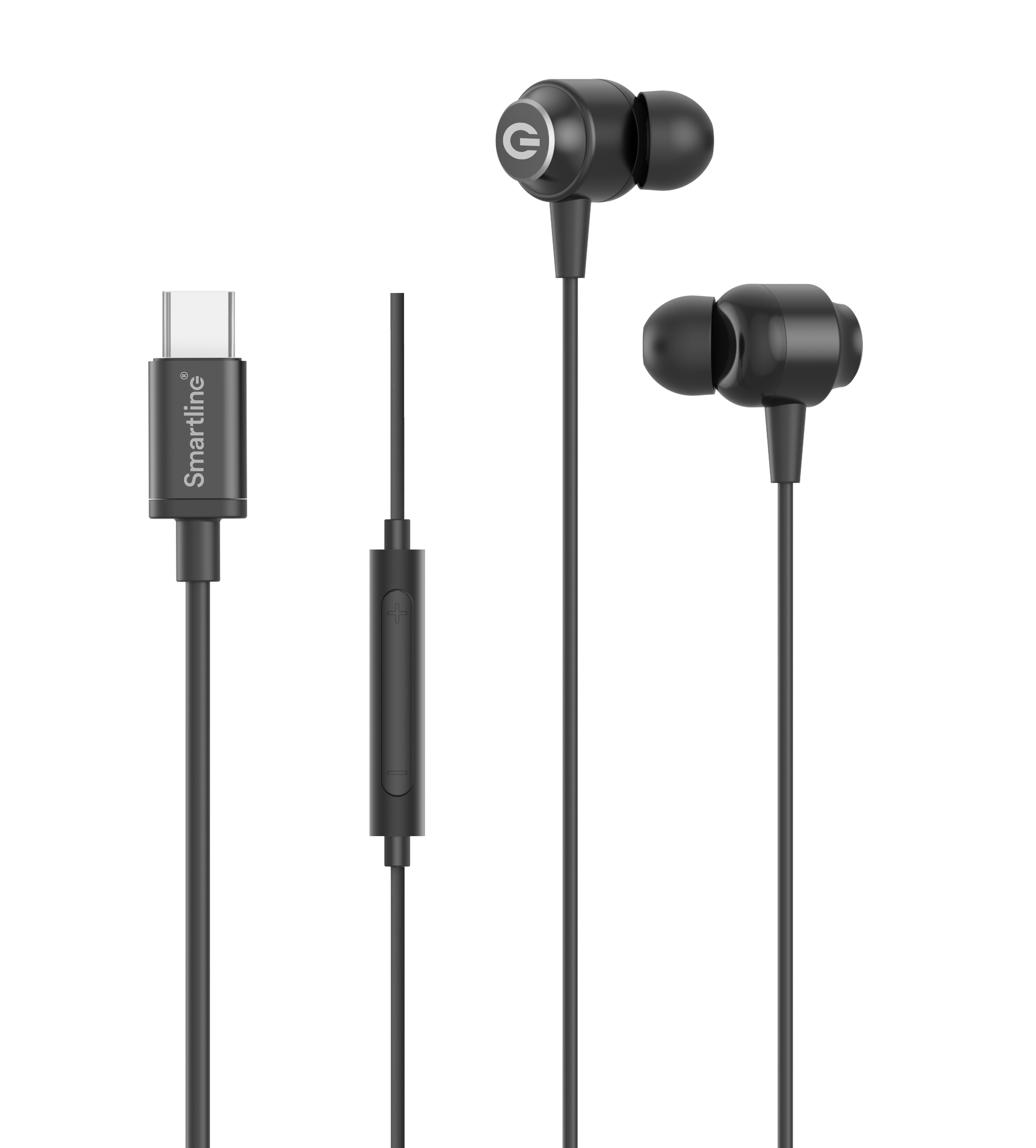 Langalliset kuulokkeet USB-C musta