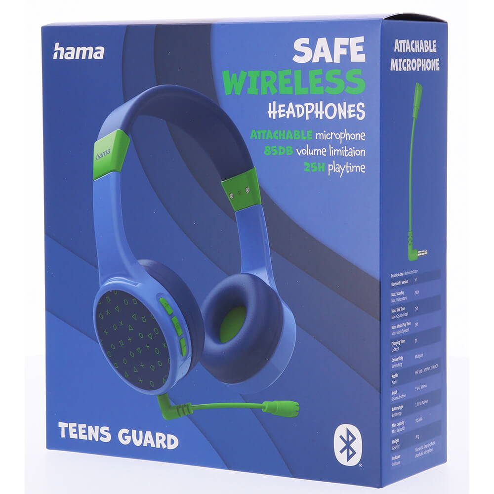 Teens Guard On-Ear Wireless Lasten Kuulokkeet sininen