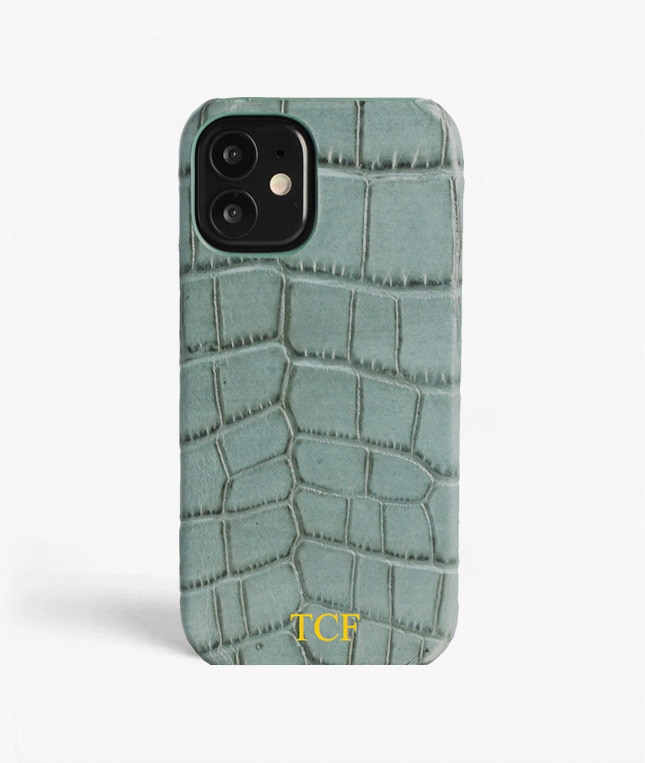 Kuori iPhone 12 Mini Croco Teal