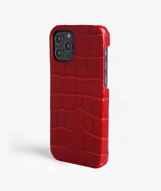 Kuori iPhone 12/iPhone 12 Pro Croco Punainen