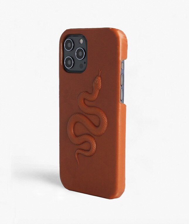 Kuori iPhone 12 Pro Max Snake Cognac