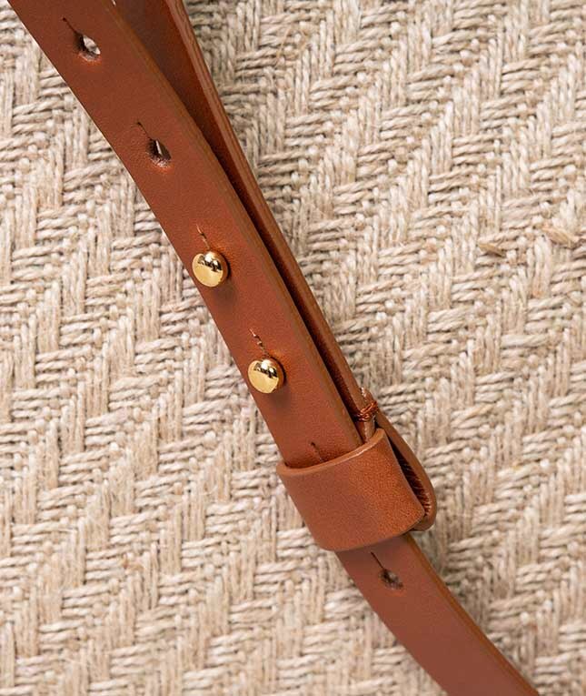 Trend Bag Jute Leather Vegetable Tanned Ruskea