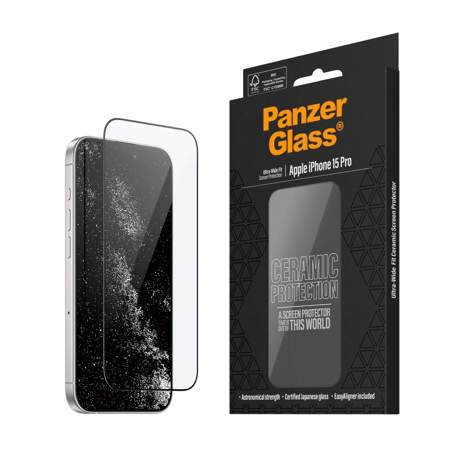iPhone 15 Pro Ceramic Screen Protector (with EasyAligner) Ultra Wide Fit