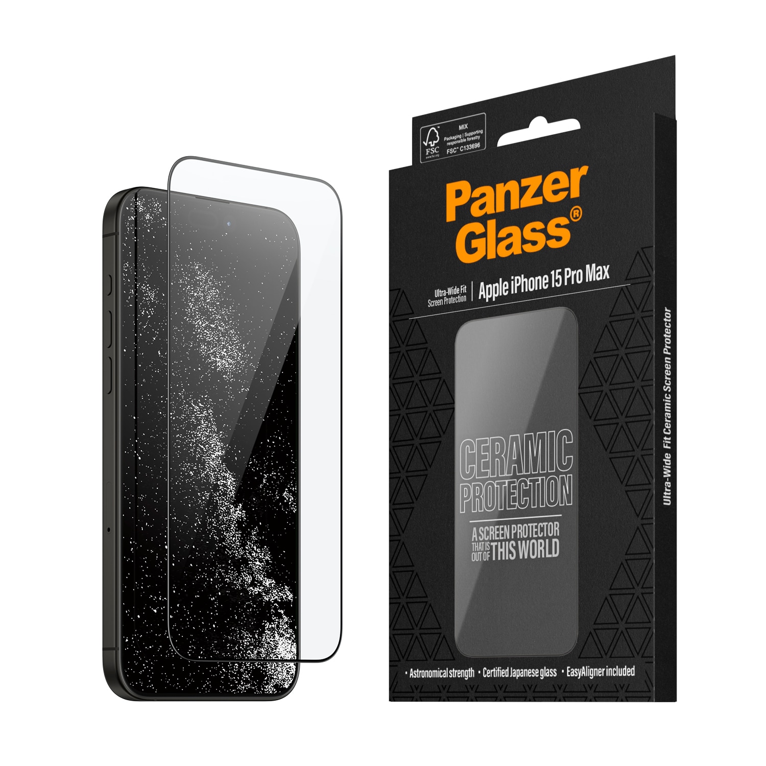 iPhone 15 Pro Max Ceramic Screen Protector (with EasyAligner) Ultra Wide Fit