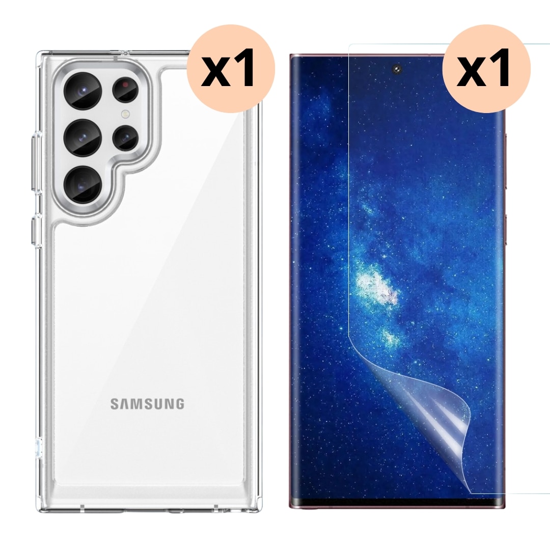 Samsung Galaxy S23 Ultra Setti Kuori ja Näytönsuoja