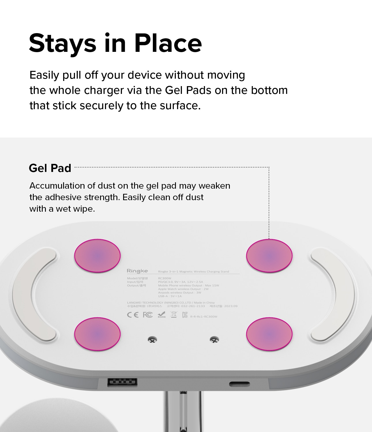 3-in-1 Wireless Charger Stand valkoinen