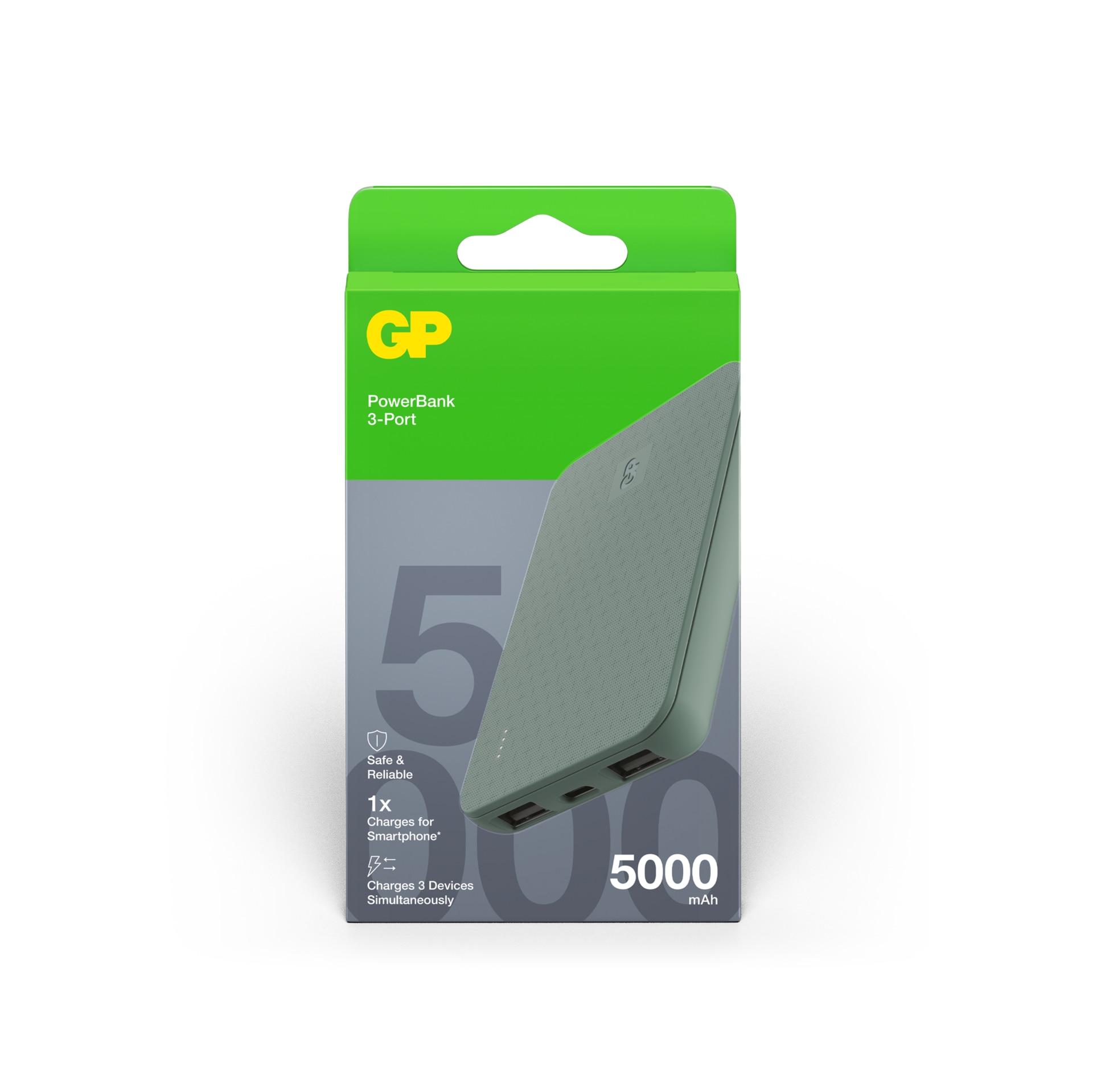 Powerbank Plus 5000mAh Harmaa