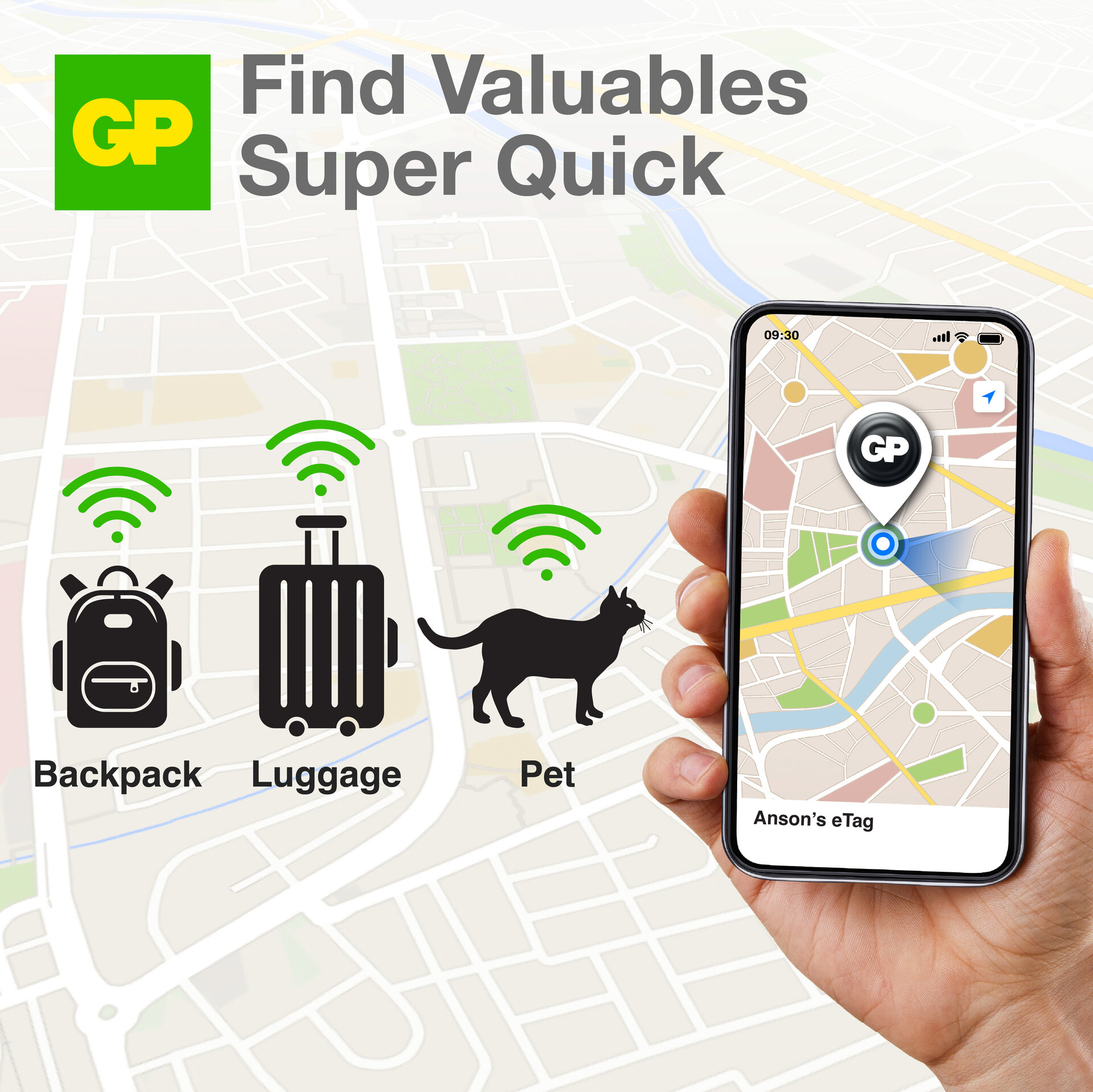 eTag Smart Tracker (1-pack) musta
