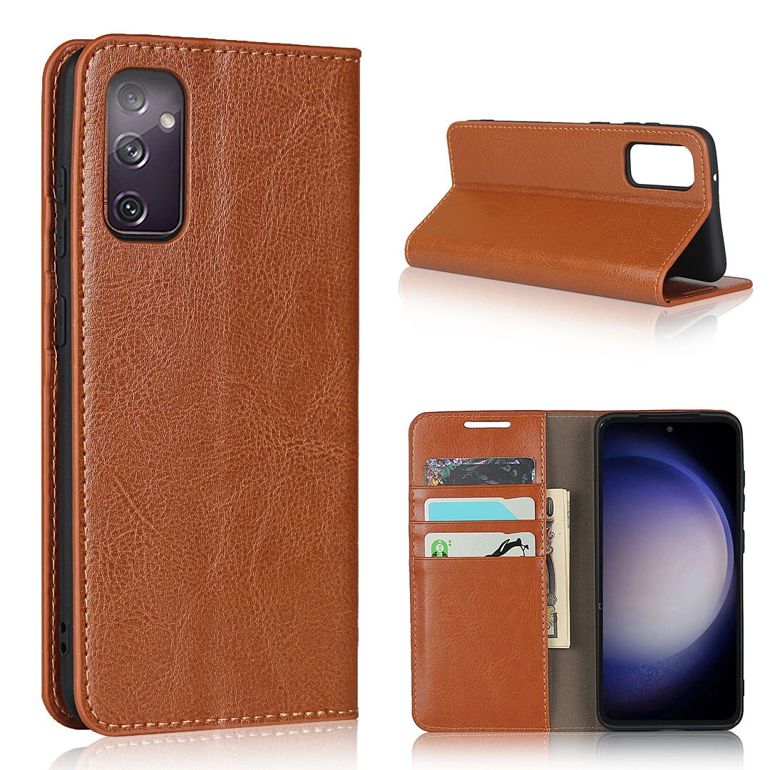 Suojakotelo Aito Nahka Samsung Galaxy S23 FE ruskea