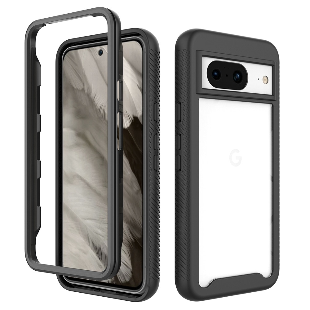 Full Cover Kuori Google Pixel 8 musta