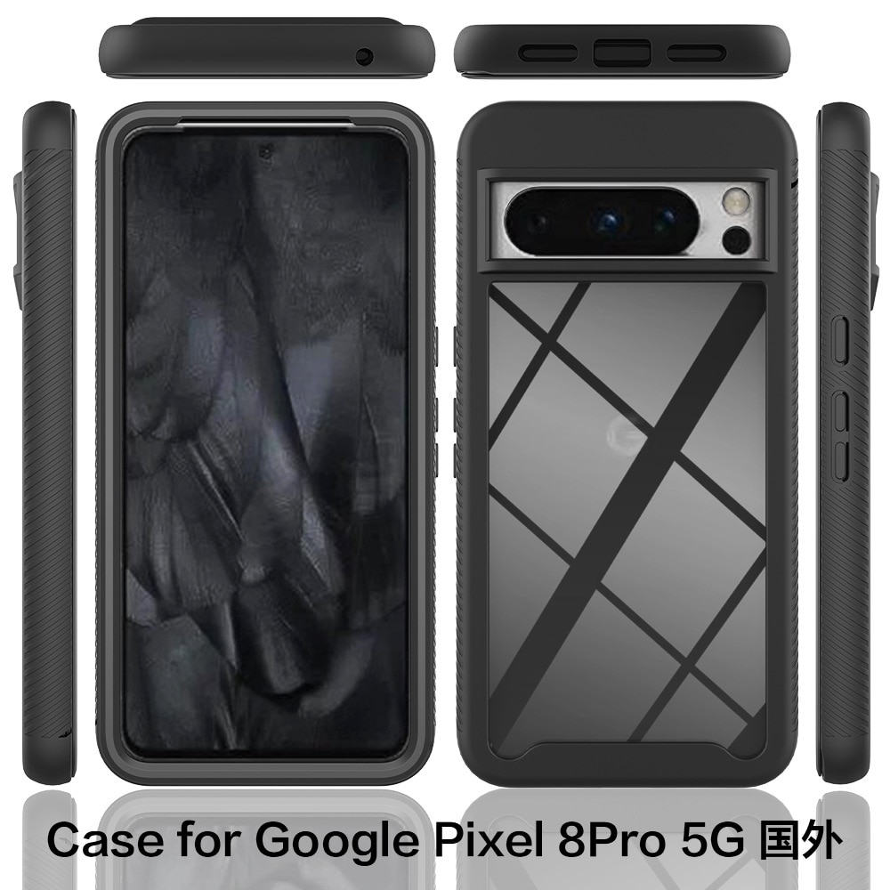 Full Cover Kuori Google Pixel 8 Pro musta