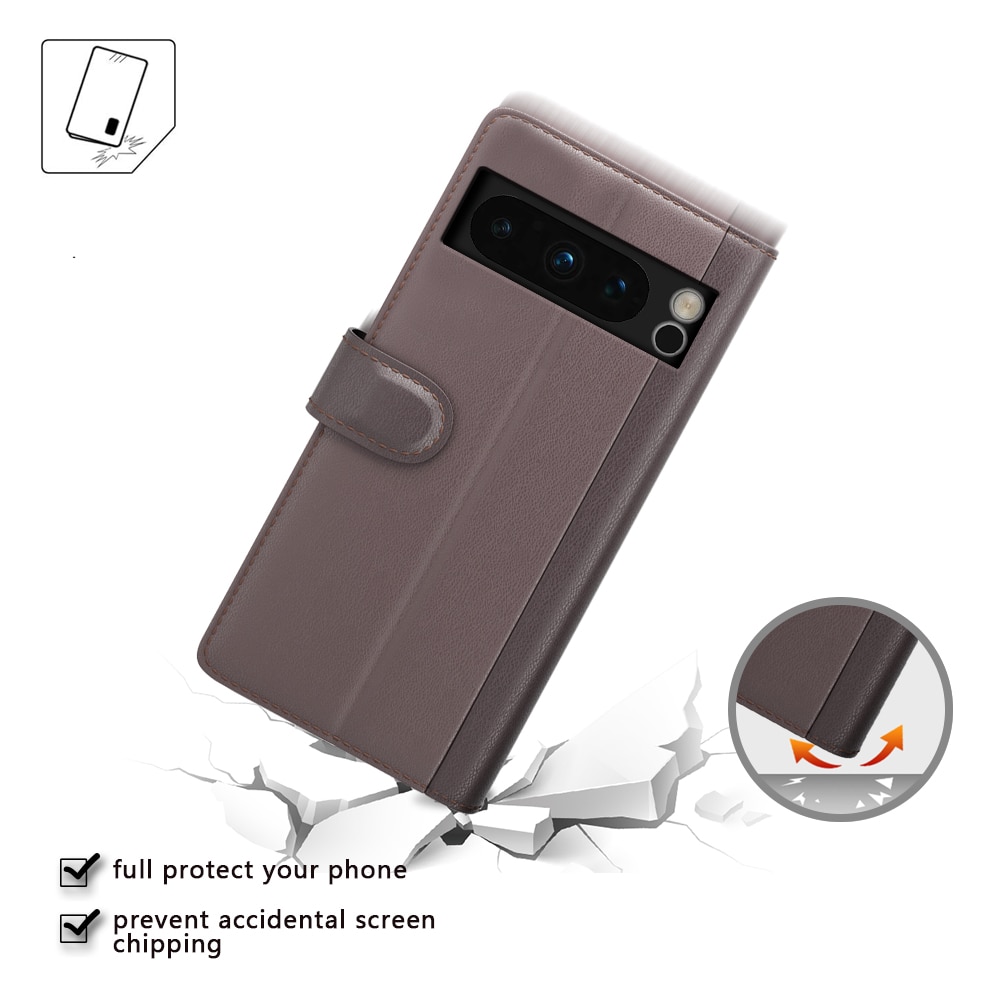 Aito Nahkakotelo Google Pixel 8 Pro Ruskea