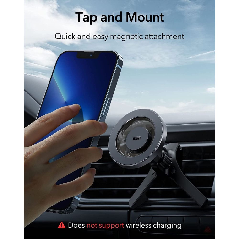 HaloLock Magnetic MagSafe Vent Car Mount Metallic Grey