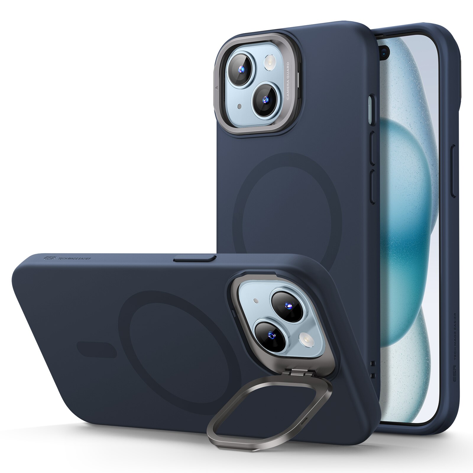 Cloud Kickstand HaloLock MagSafe Case iPhone 15 Dark Blue