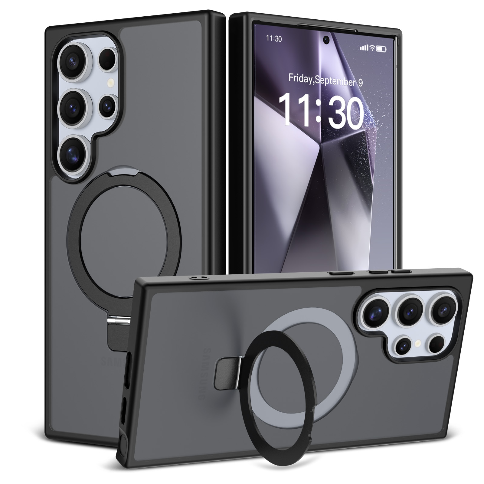Hybridikuori Magnetic Ring Samsung Galaxy S24 Ultra Musta