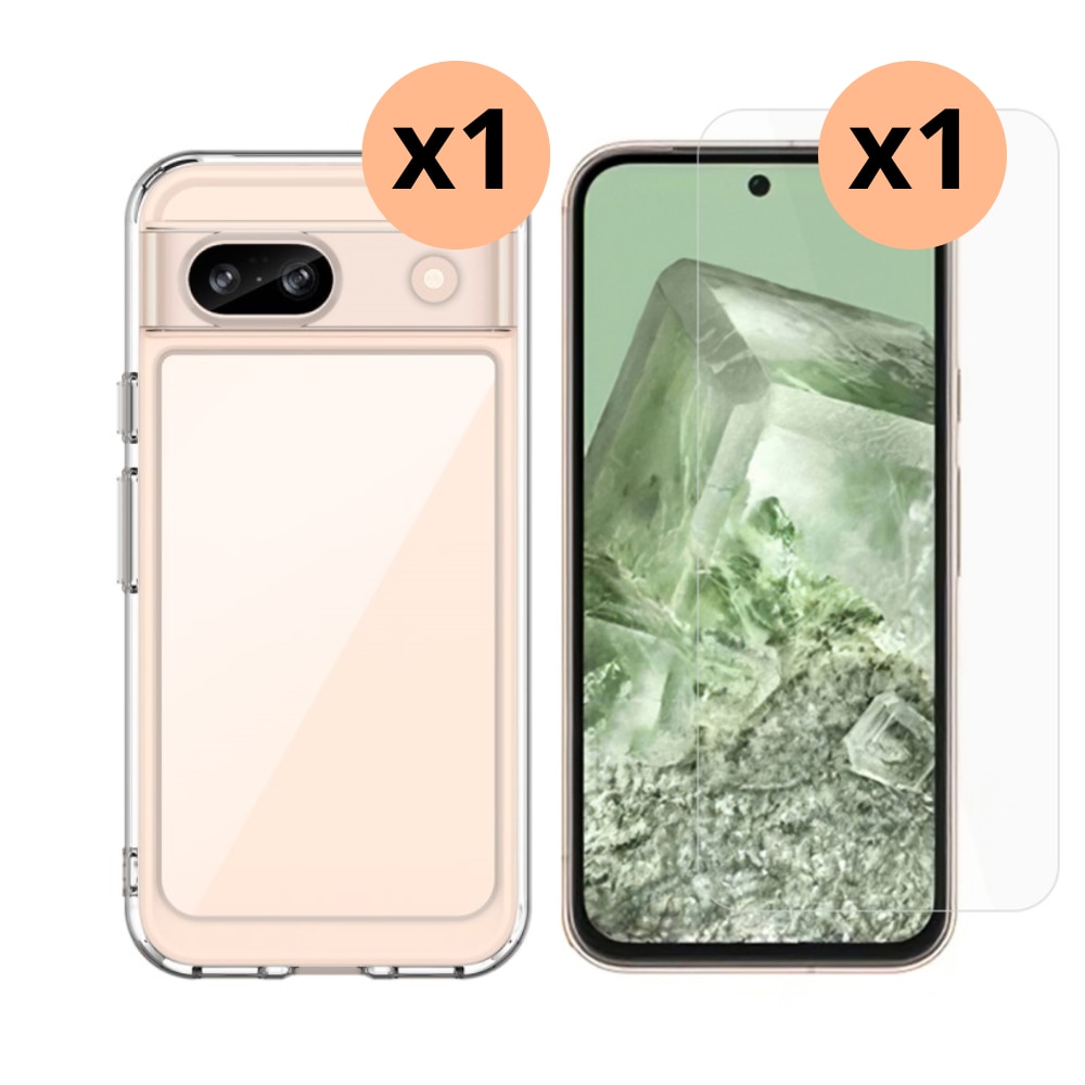 Google Pixel 8a Setti Kuori ja Näytönsuoja