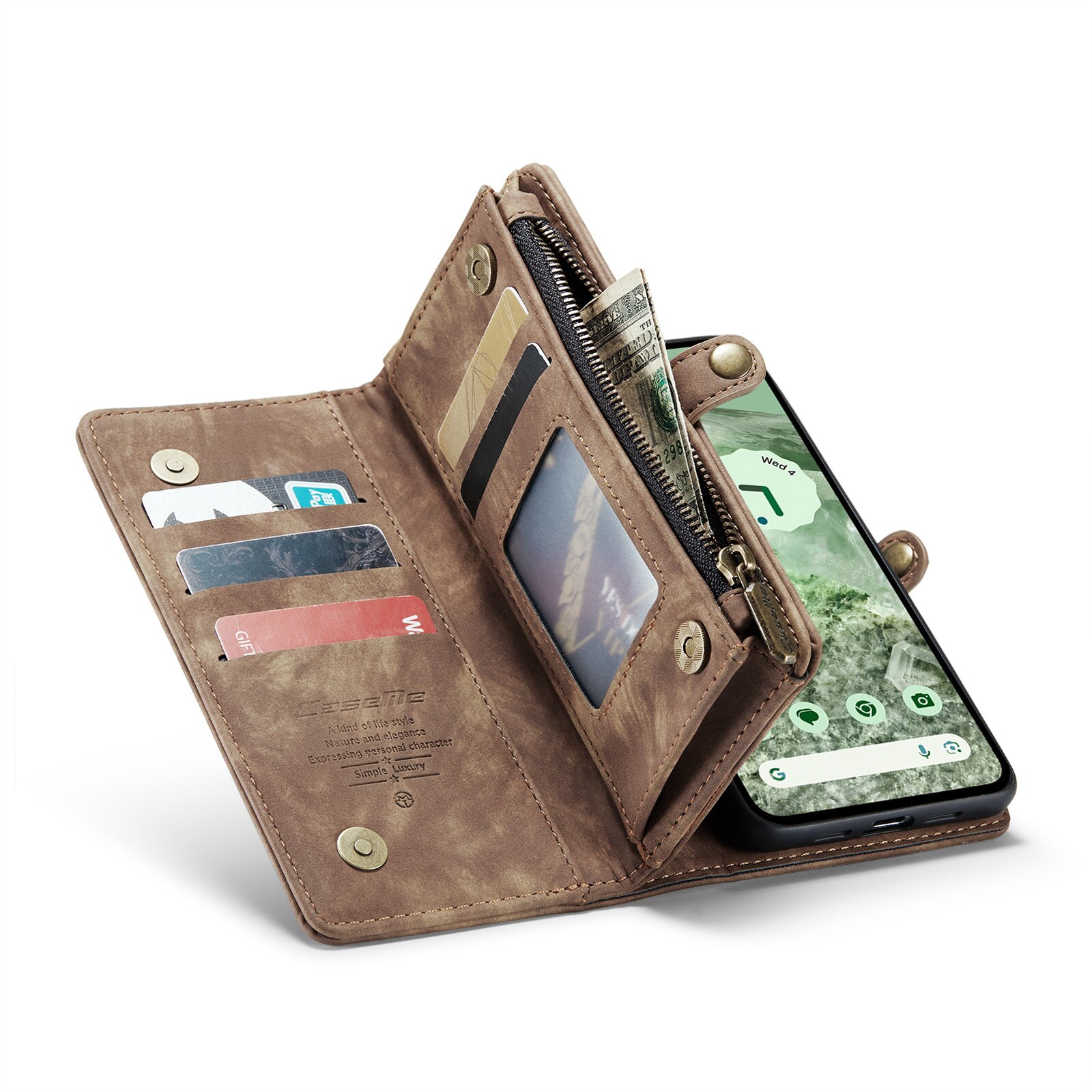 Multi-slot Suojakotelo Google Pixel 8a Ruskea