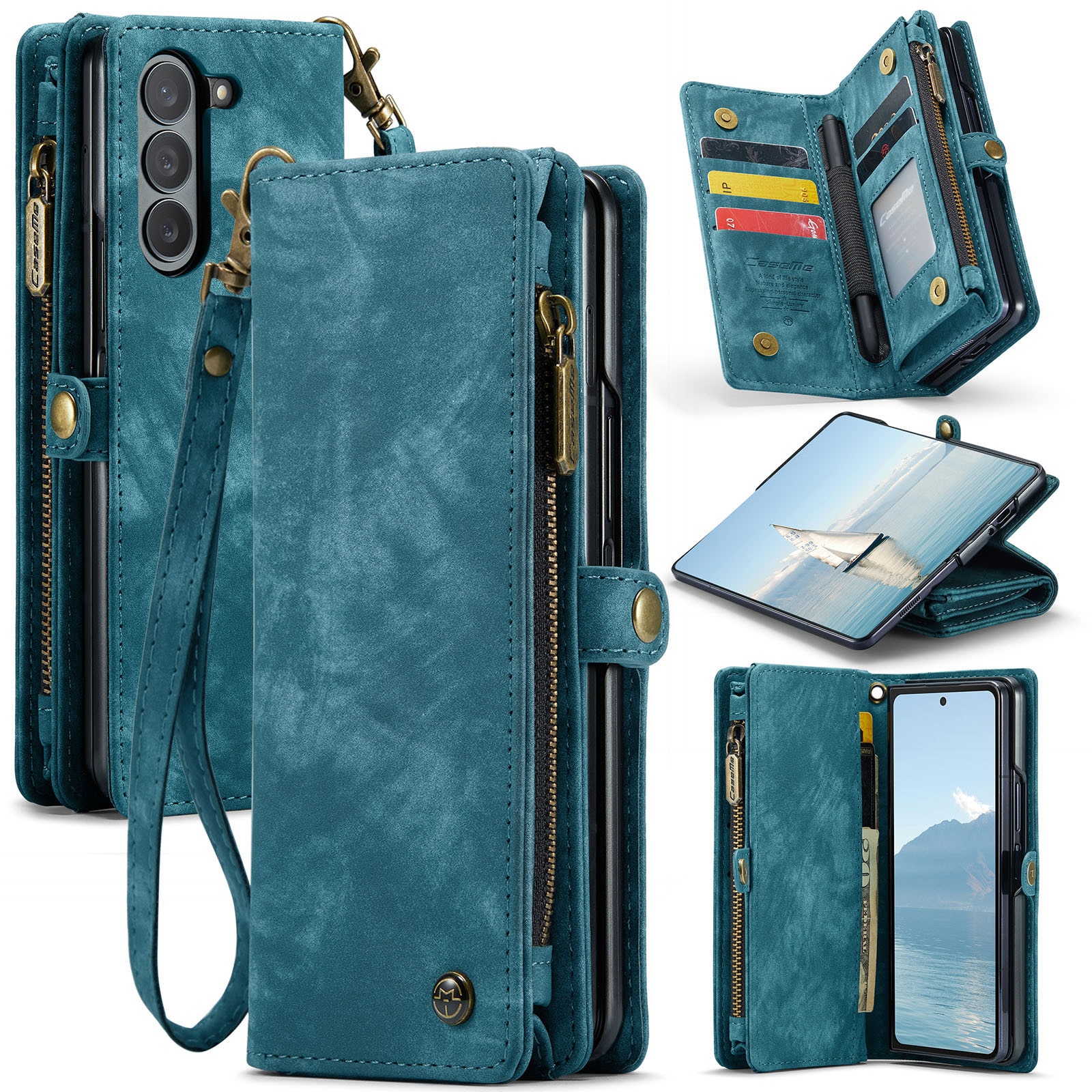 Multi-slot Suojakotelo Samsung Galaxy Z Fold 6 Sininen
