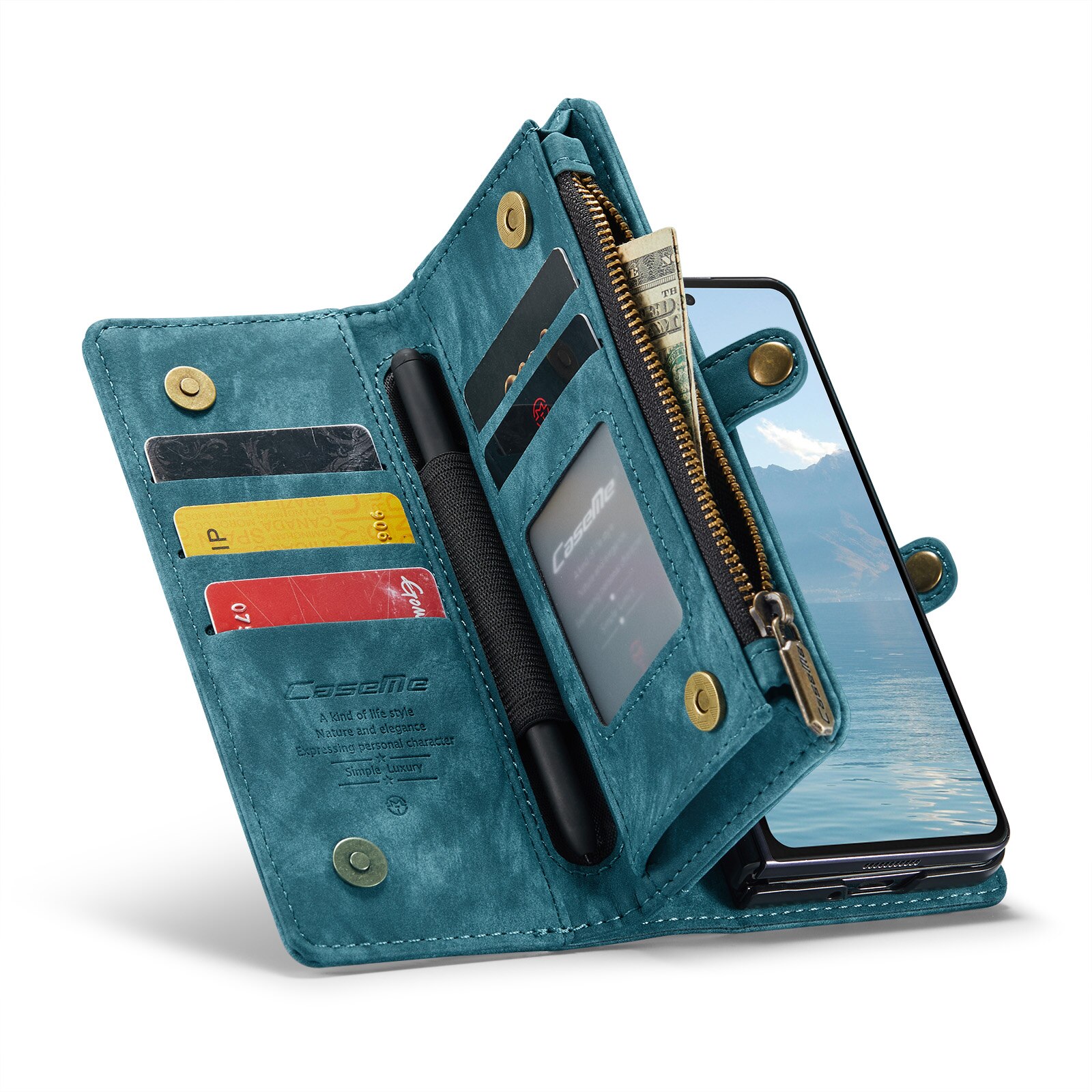 Multi-slot Suojakotelo Samsung Galaxy Z Fold 6 Sininen