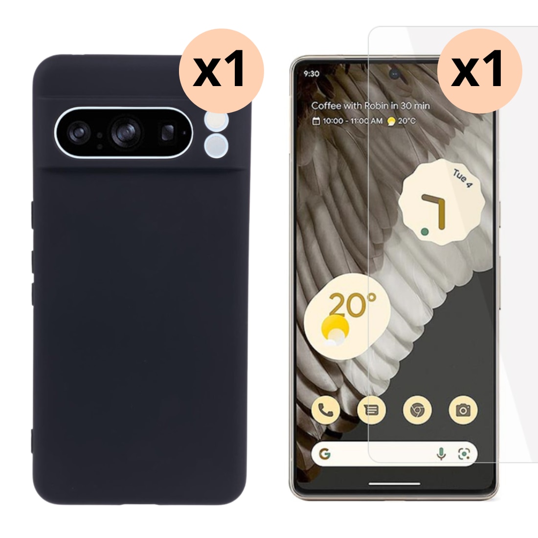 Google Pixel 8 Pro Setti Kuori TPU ja Näytönsuoja