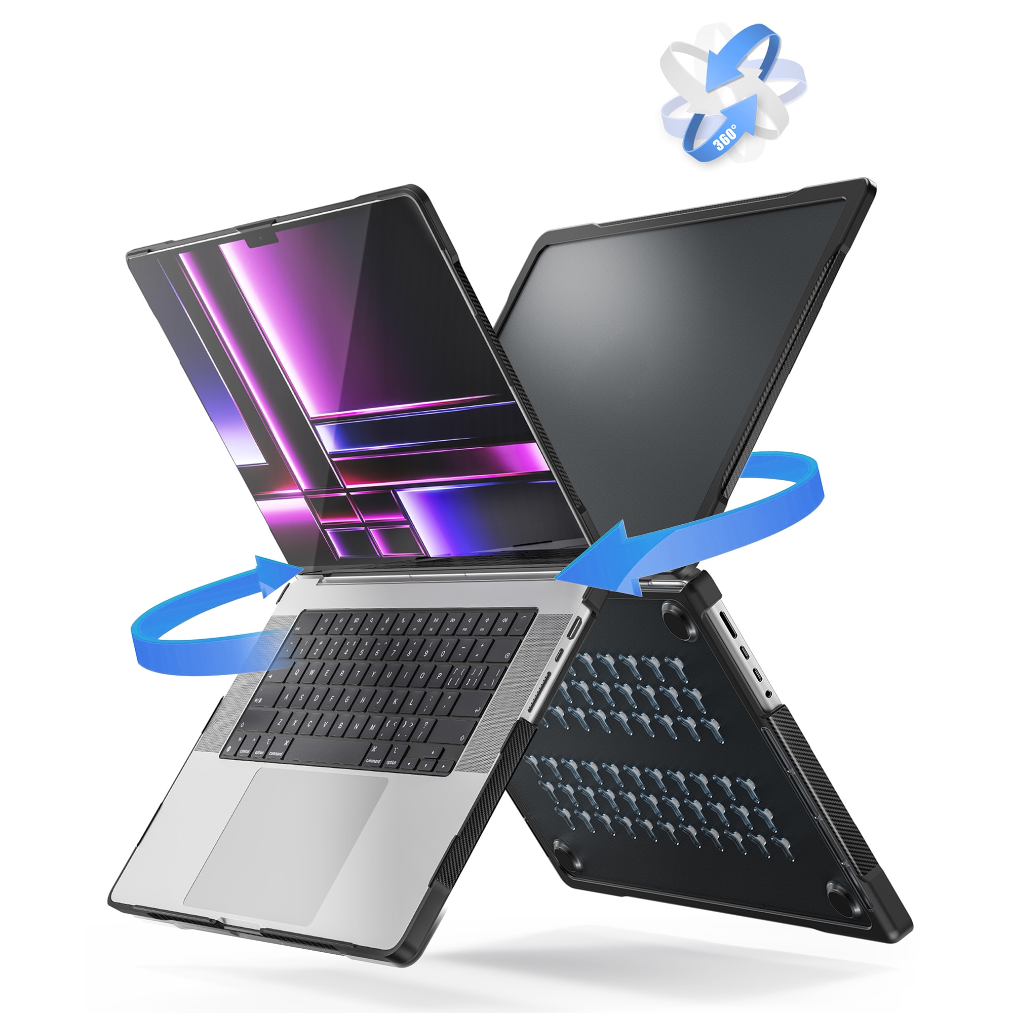 Iskunkestävä Suojakuori Apple MacBook Pro 16 2024 Musta