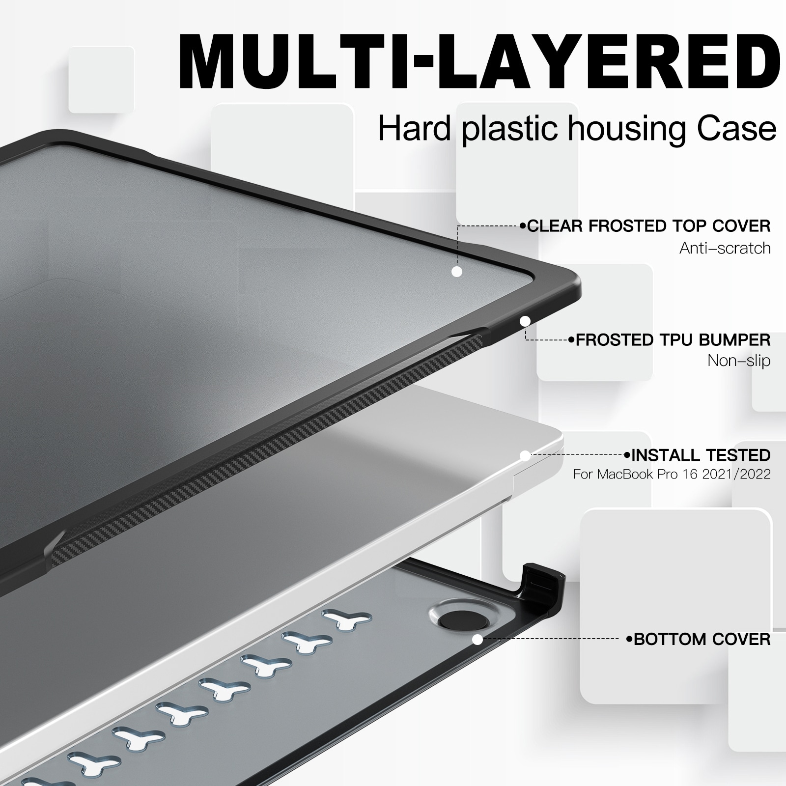 Iskunkestävä Suojakuori Apple MacBook Pro 16 2024 Musta