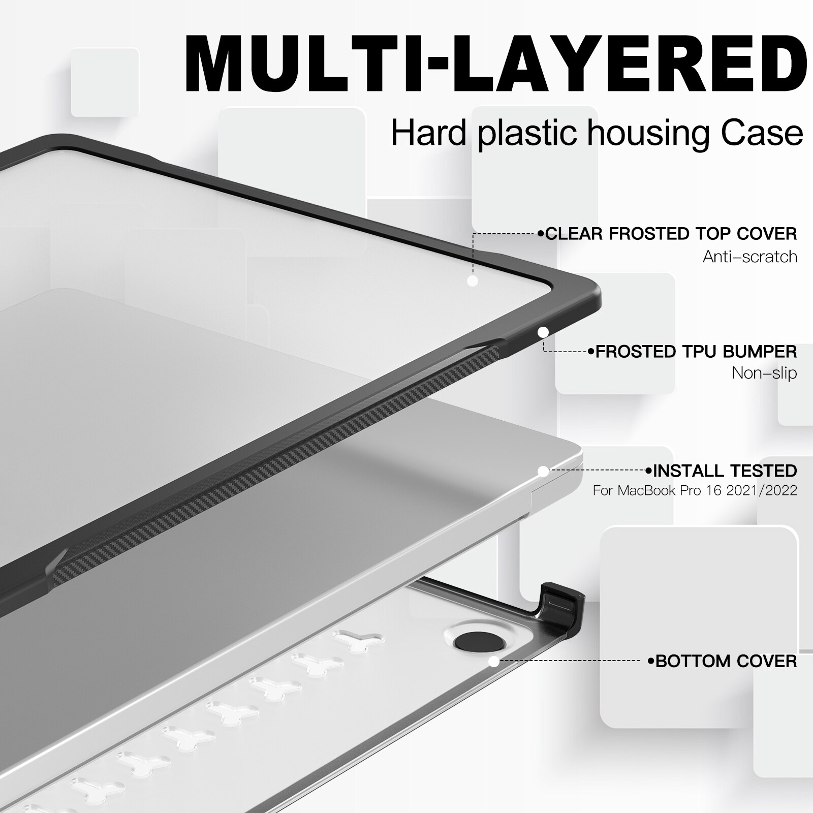 Iskunkestävä Suojakuori Apple MacBook Pro 16 2023 Kirkas