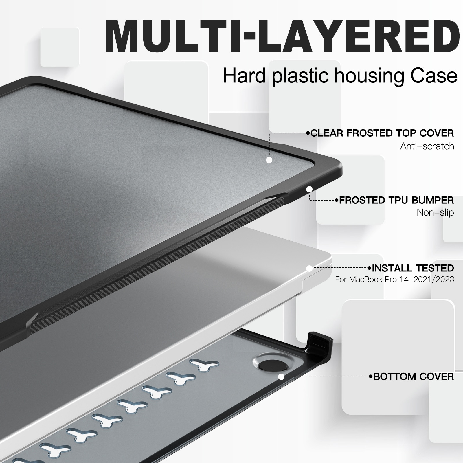 Iskunkestävä Suojakuori Apple MacBook Pro 14 2024 Musta