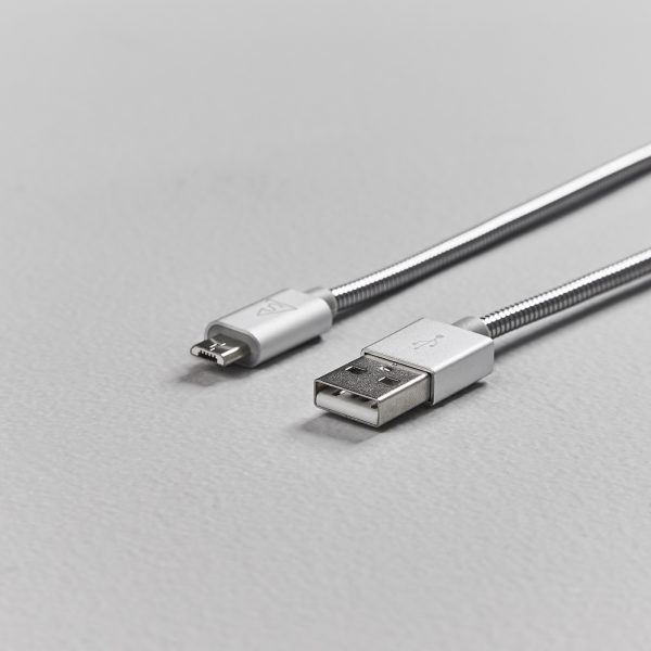 USB-kabel MicroUSB 1m Metallic Silver
