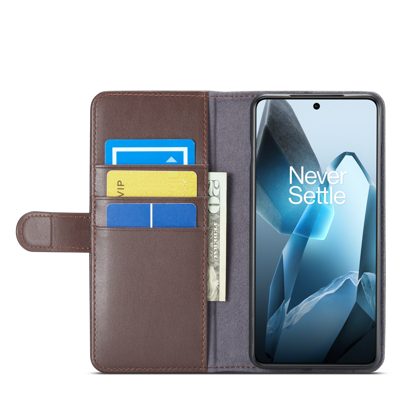 Aito Nahkakotelo  OnePlus 13 Ruskea