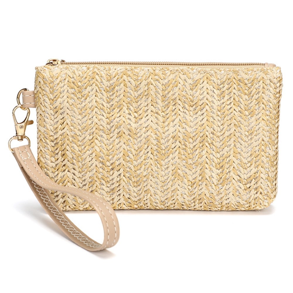 Punottu Wristlet Clutch laukku beige