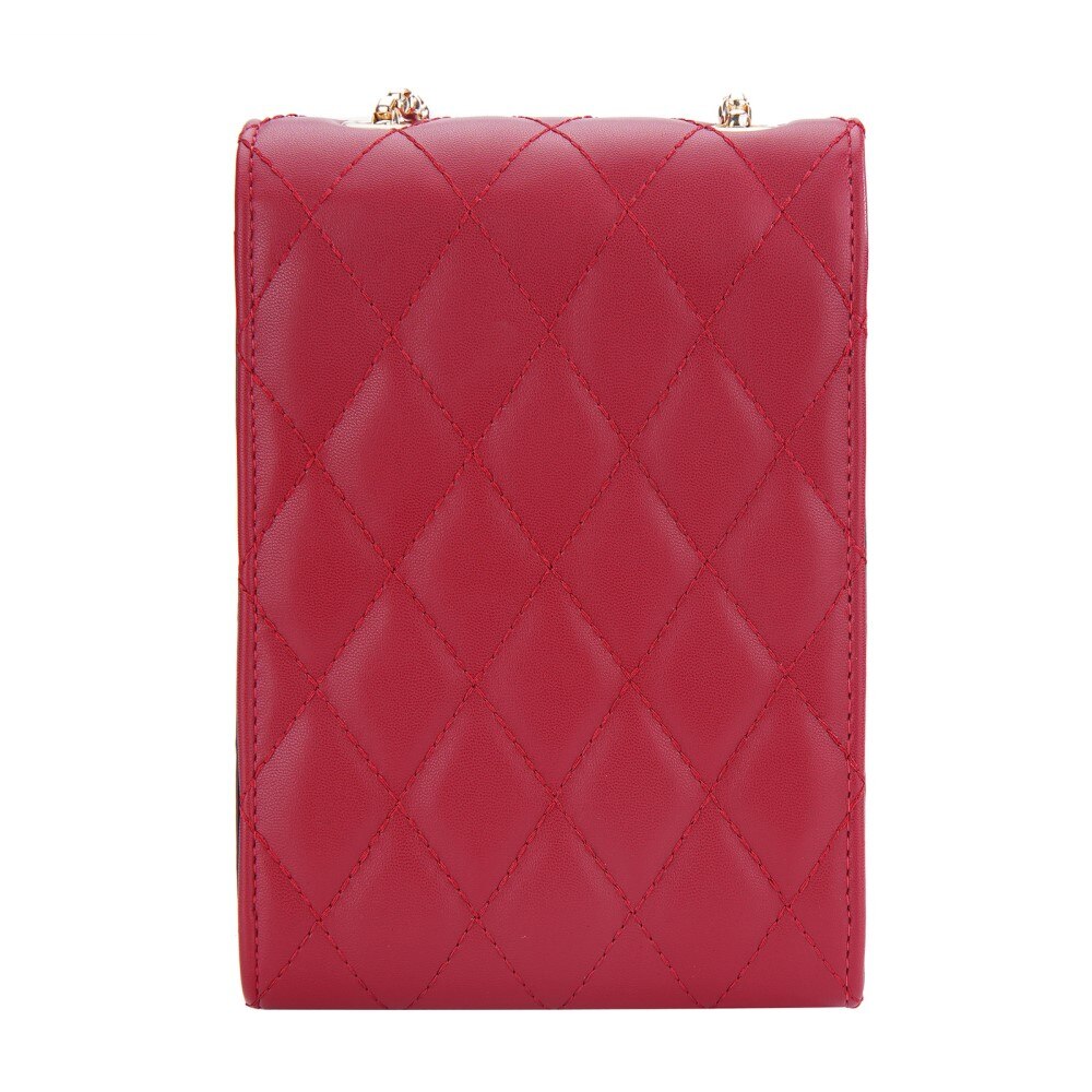 Quilted Crossbody Mini Wallet punainen