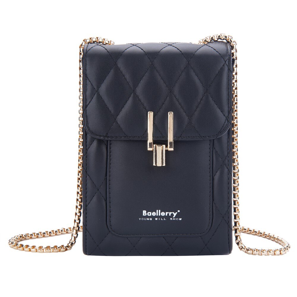 Quilted Crossbody Mini Wallet musta