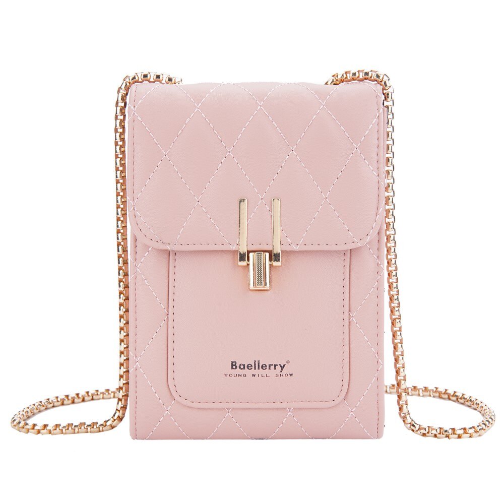 Quilted Crossbody Mini Wallet vaaleanpunainen