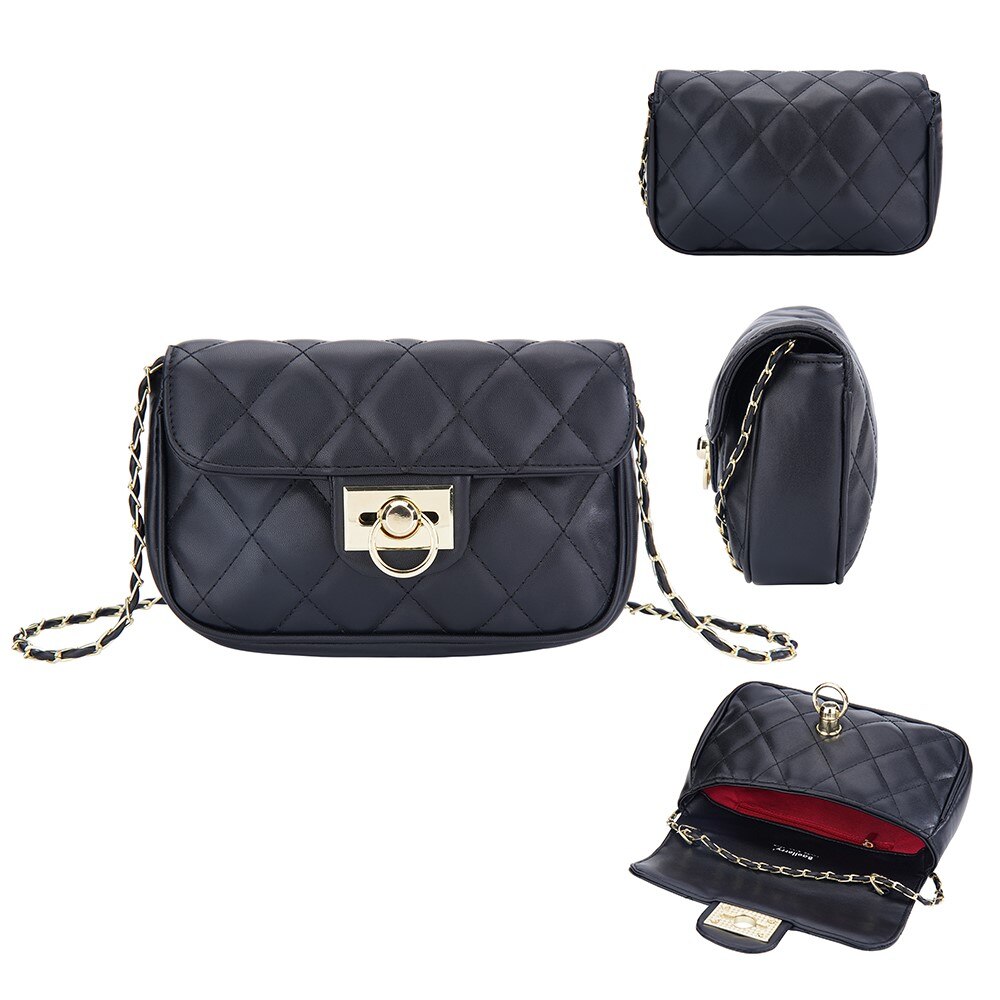 Quilted Crossbody Shoulder Bag musta