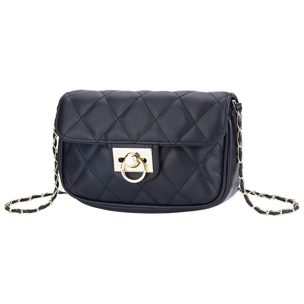 Quilted Crossbody Shoulder Bag musta