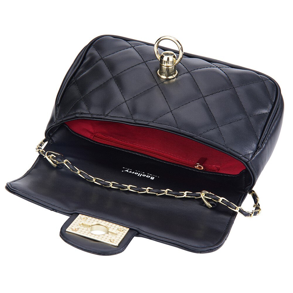 Quilted Crossbody Shoulder Bag musta