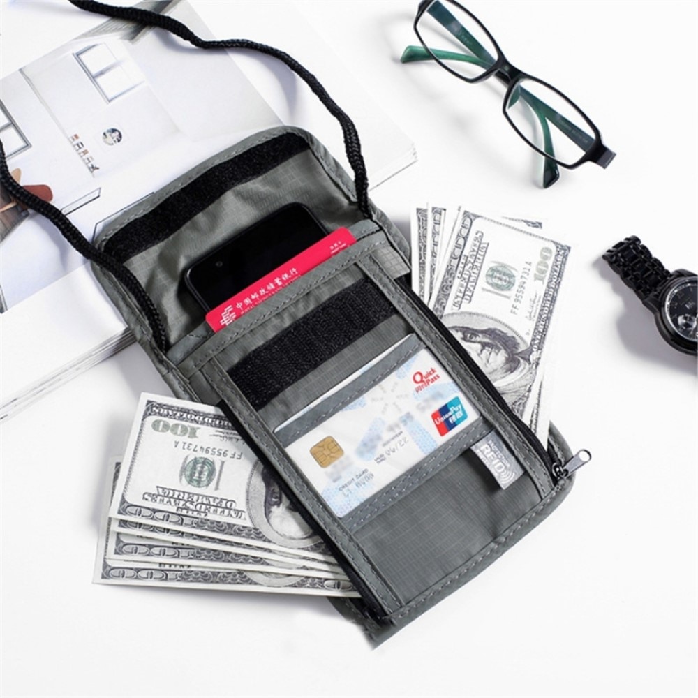 Passin suojakotelo/matkalaukku RFID-suojauksella musta