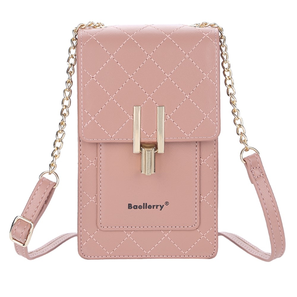 Quilted Crossbody Mini Wallet vaaleanpunainen