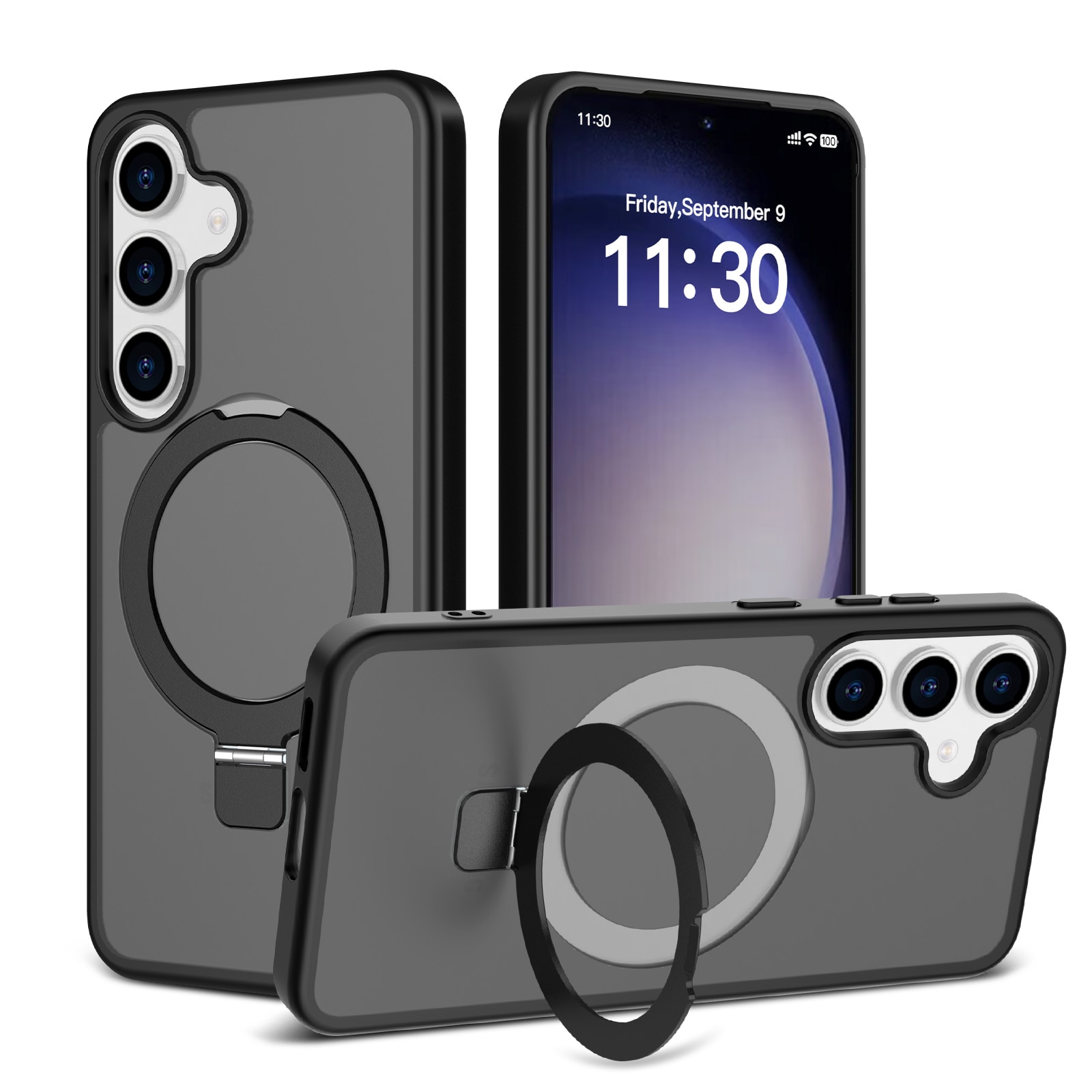 Hybridikuori Magnetic Ring Samsung Galaxy S25 Plus Musta