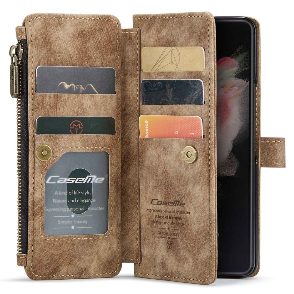 Zipper Wallet Samsung Galaxy Z Fold 4 ruskea