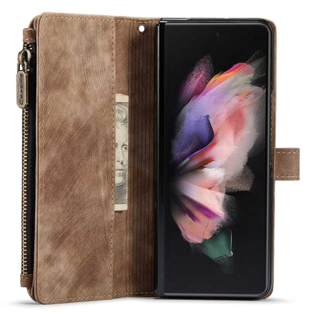 Zipper Wallet Samsung Galaxy Z Fold 4 ruskea