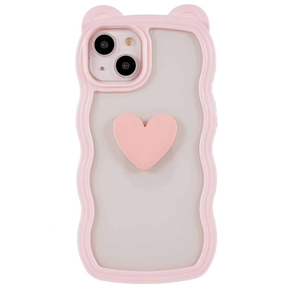 Wavy Edge Heart Kuori iPhone 13 vaaleanpunainen