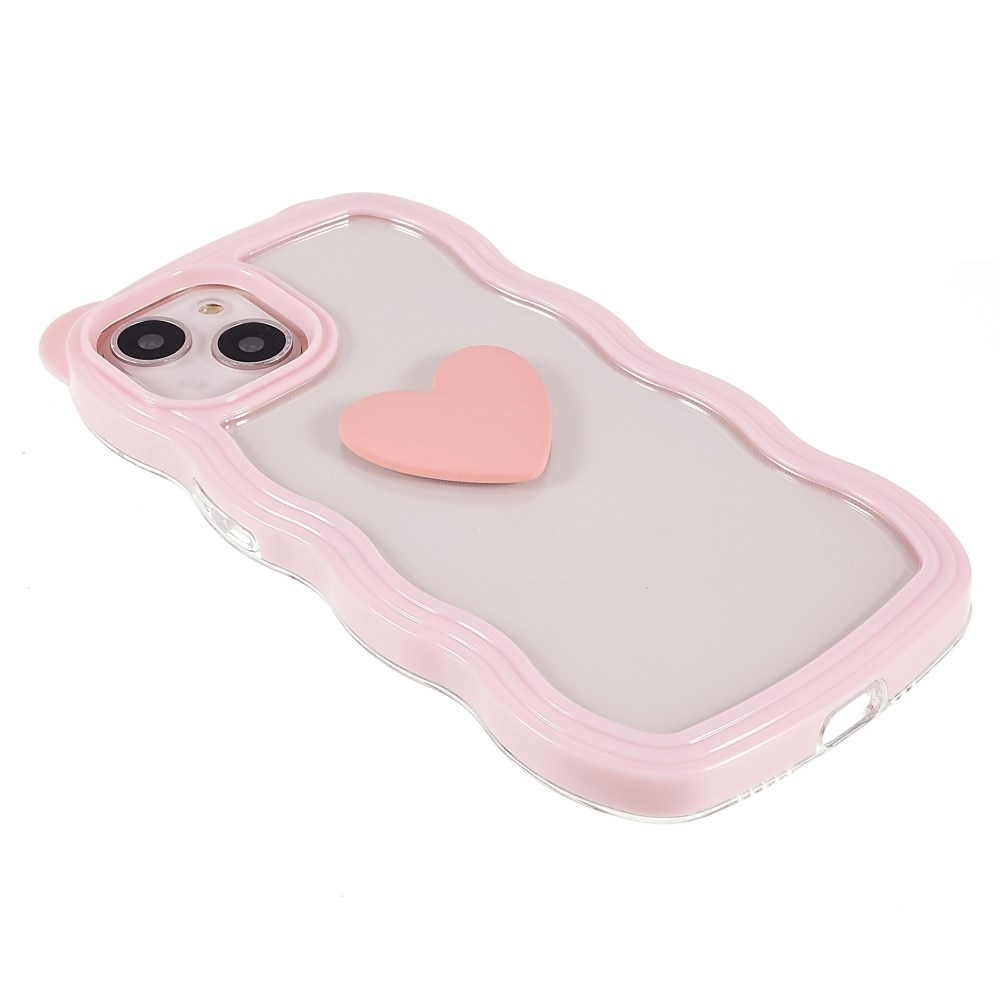 Wavy Edge Heart Kuori iPhone 13 vaaleanpunainen
